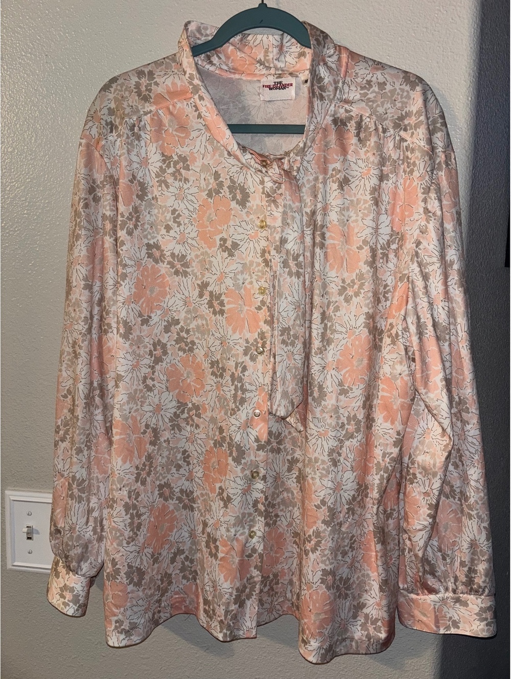 VTG 70s Fire Islander Floral Blouse Plus 3X 46